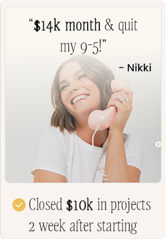 Nikki: $14k month and quit her 9-5, closed $10k in projects 2 weeks after starting